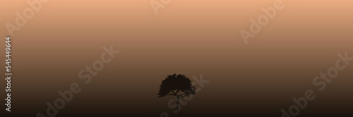 tree silhouette landscape flat design vector illustration for background  banner  backdrop  tourism design  apps background and wallpaper