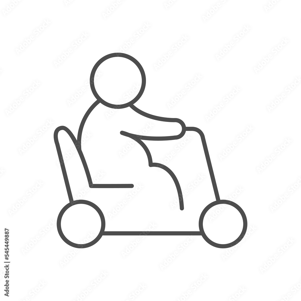 Mobility scooter line outline icon
