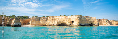 Küstenformation Grotten Panorama, Algarve Portugal photo