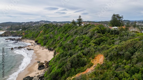 Aerial view of Flynns Beach in Port Macquarie, Australia photo