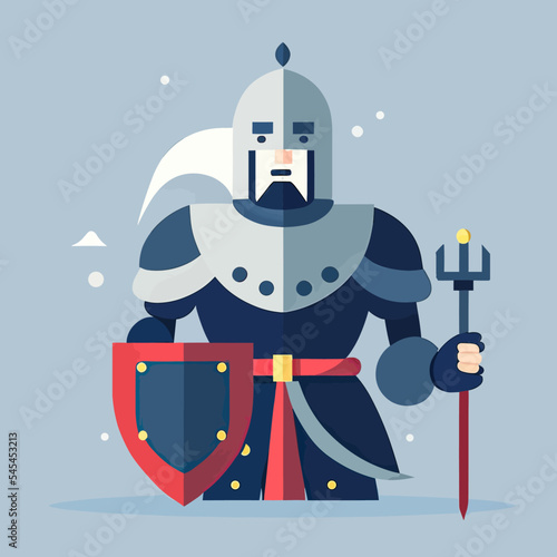 Colourful illustration of the knight in his armour