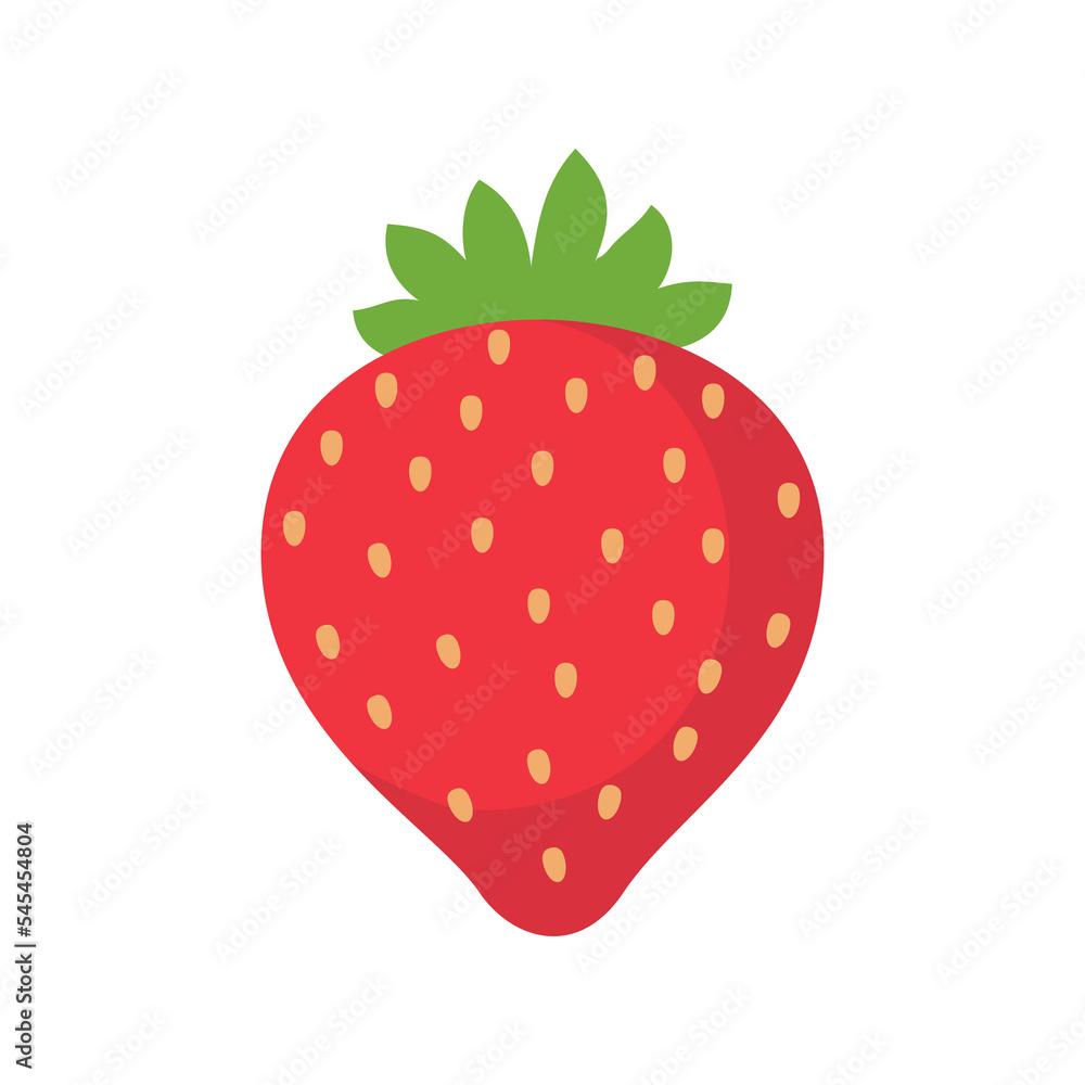 Fototapeta premium Strawberry vector. Sweet red fruit cut in half for a refreshing summer juice.