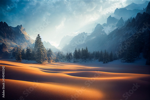 Desertic landscape montain