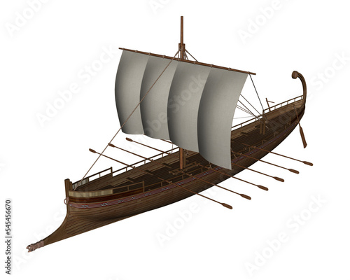 Ancient greek boat - 3D render