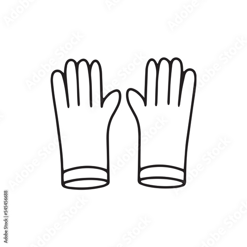 Vector illustration of garden gloves in doodle style for your design