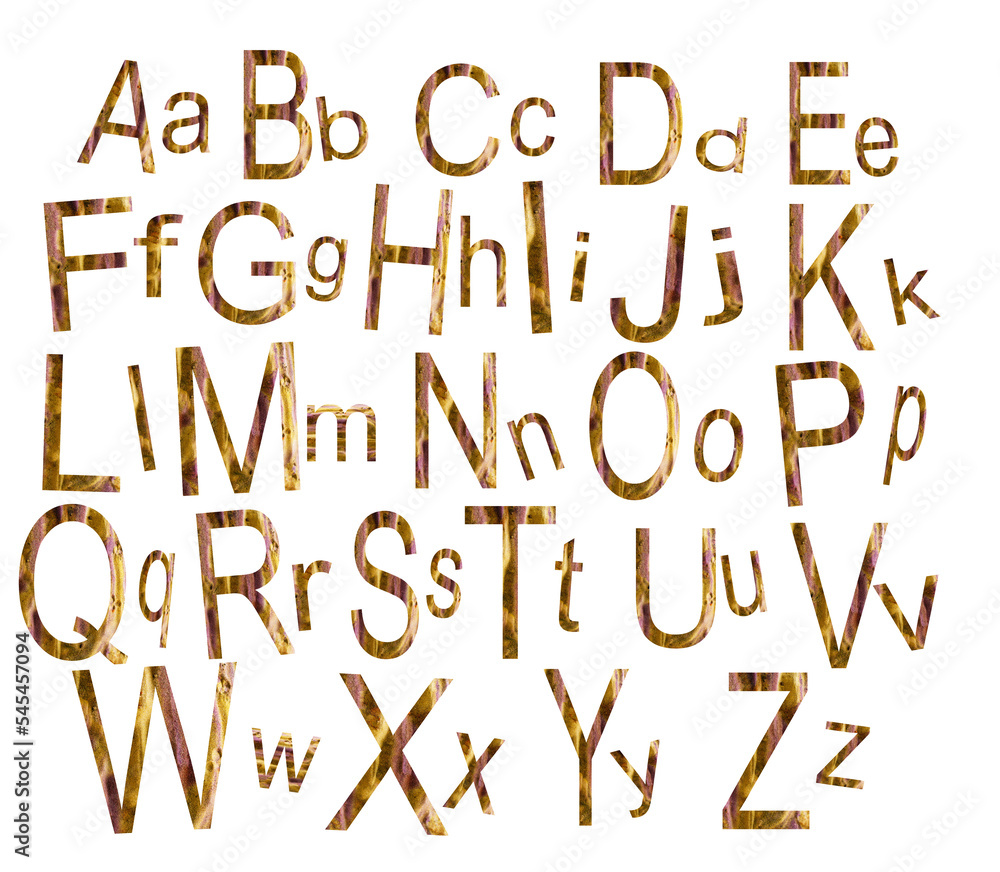 The alphabet surrounded by white background The alphabet surrounded by white background