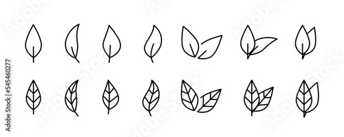 Leaf line icon. Leaves natural foliage. Leafage sign collection. Leaf natural icons. Stock vector