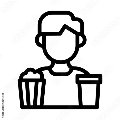 watching movie line icon illustration vector graphic