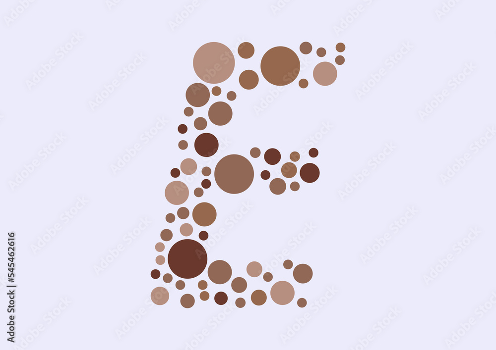 Fototapeta premium Vector graphic of Initial Letter E lined with a mosaic of colored circles. Letter E icon. letter E logo made with circles. English alphabet. Vector illustration. vector eps 10.