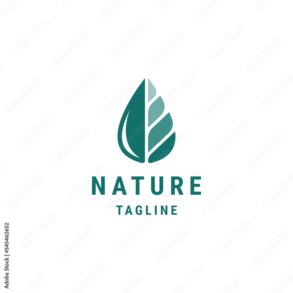 Leaf logo with water drop style logo icon design template flat vector Leaf logo with water drop style logo icon design template flat vector