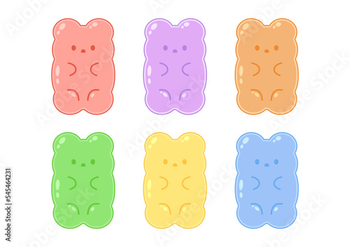 Jelly bears fruit gummy. Character Illustrator vector design.