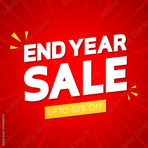 End year sale banner design. Sale poster design. wallpaper. background. End of year sale poster.