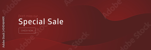 Special sale wide red banner with CTA button for e-commerce