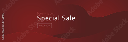 Special sale red banner with CTA button for e-commerce