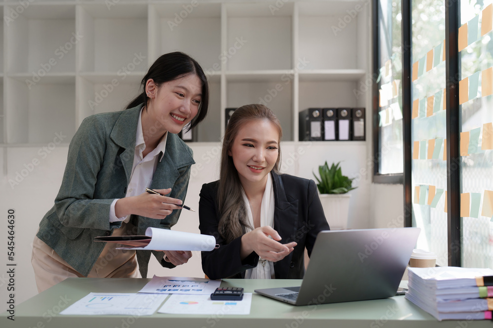 Group of business consultant working management big data and analyze financial document of company Group of business consultant working management big data and analyze financial document of company