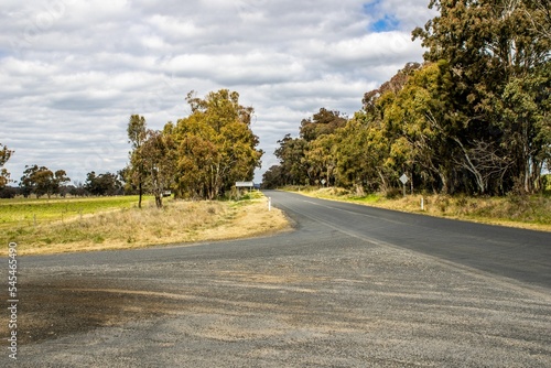 Landscape of a beautiful country road near Emmaville, New South Wales, Australia. photo