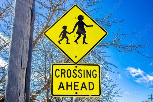 Pedestrian crossing sign at Emmaville, New South Wales, Australia.