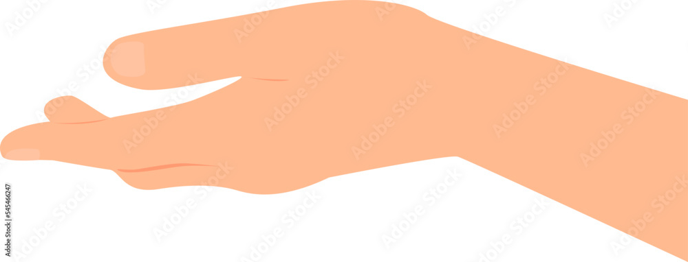 An outstretched hand with palm up gesture vector illustration. Transparent background. An outstretched hand with palm up gesture vector illustration. Transparent background.