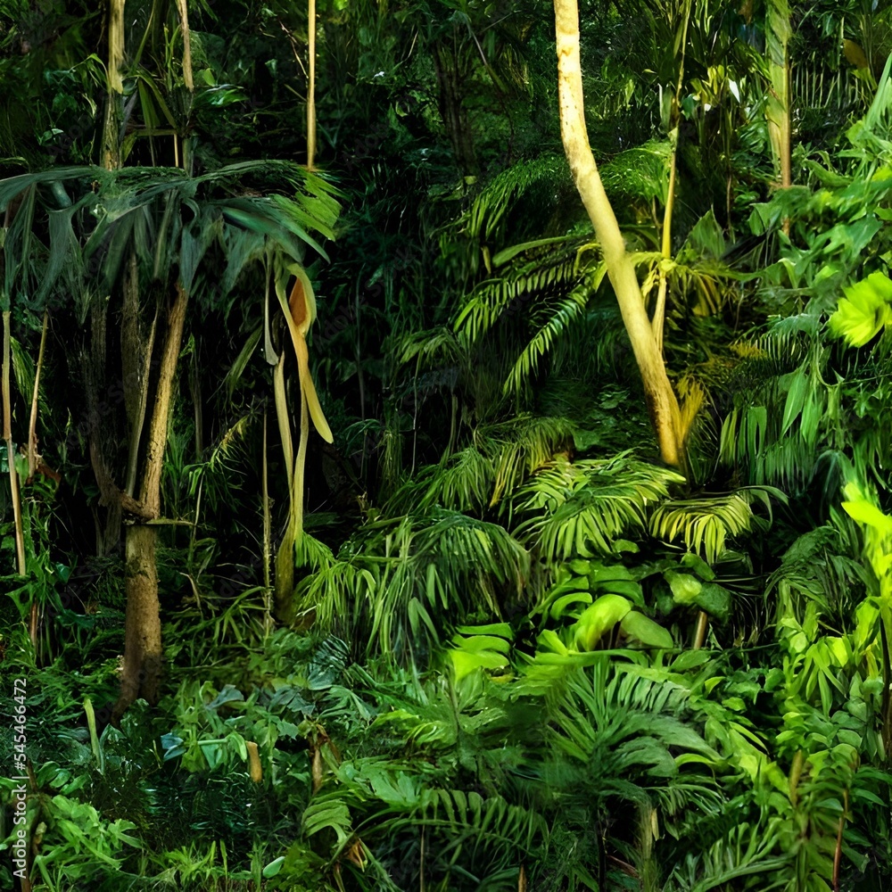 beautiful scene of sunset evening in tropical forest with trees beautiful scene of sunset evening in tropical forest with trees