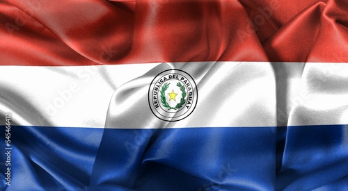 3D-Illustration of a Paraguay flag - realistic waving fabric fla