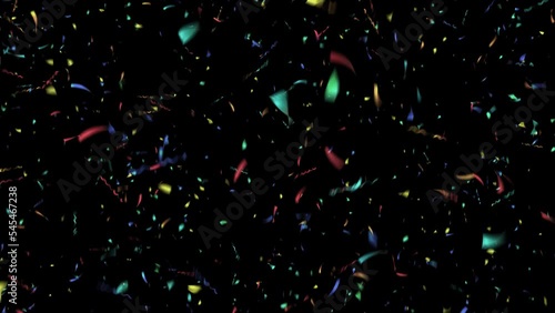 Multicolored Confetti Falling. For wedding, birthday, celebration, party or holiday videos. Includes Alpha Matte.