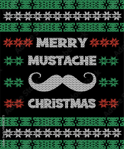 Christmas new mustache ugly sweater design