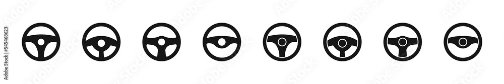Steering icon. Helm wheel symbol. Driving car icons. Vector sign. Steering icon. Helm wheel symbol. Driving car icons. Vector sign.