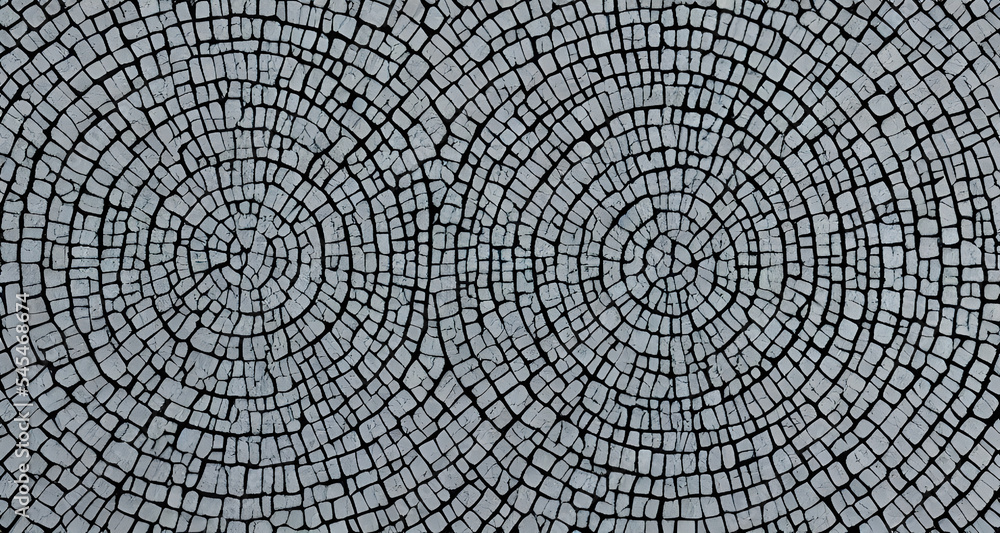 Digital Illustration Symmetric Abstract Stone Patch Work 