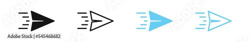 Send icon. Chat symbol. Send message signs. Plane icons. Message coming. Vector sign.