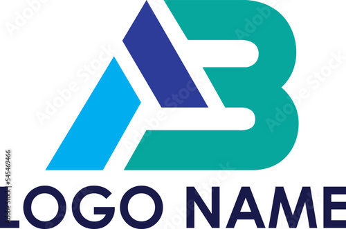 Lines in triangle shape logo in AB shape. Suitable for business like advertising, digital media type
