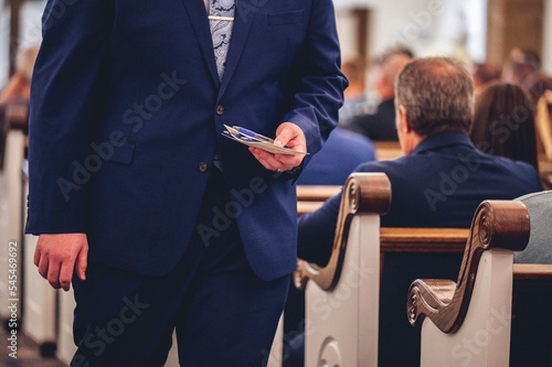 Closeup shot of an usher in a wedding