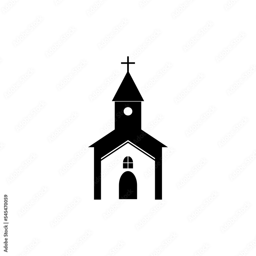 Church icon isolated on white background. 