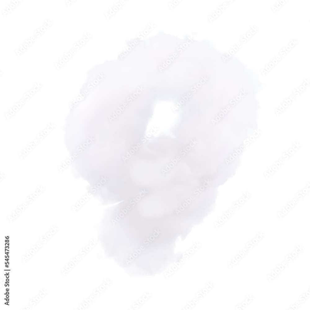 Sign number nine cloud texture 3d illustration, concept anniversary Sign number nine cloud texture 3d illustration, concept anniversary