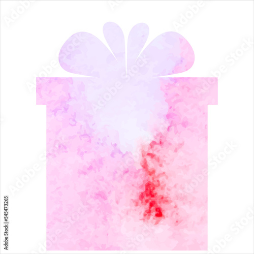 watercolor gift silhouette with bow, vector design