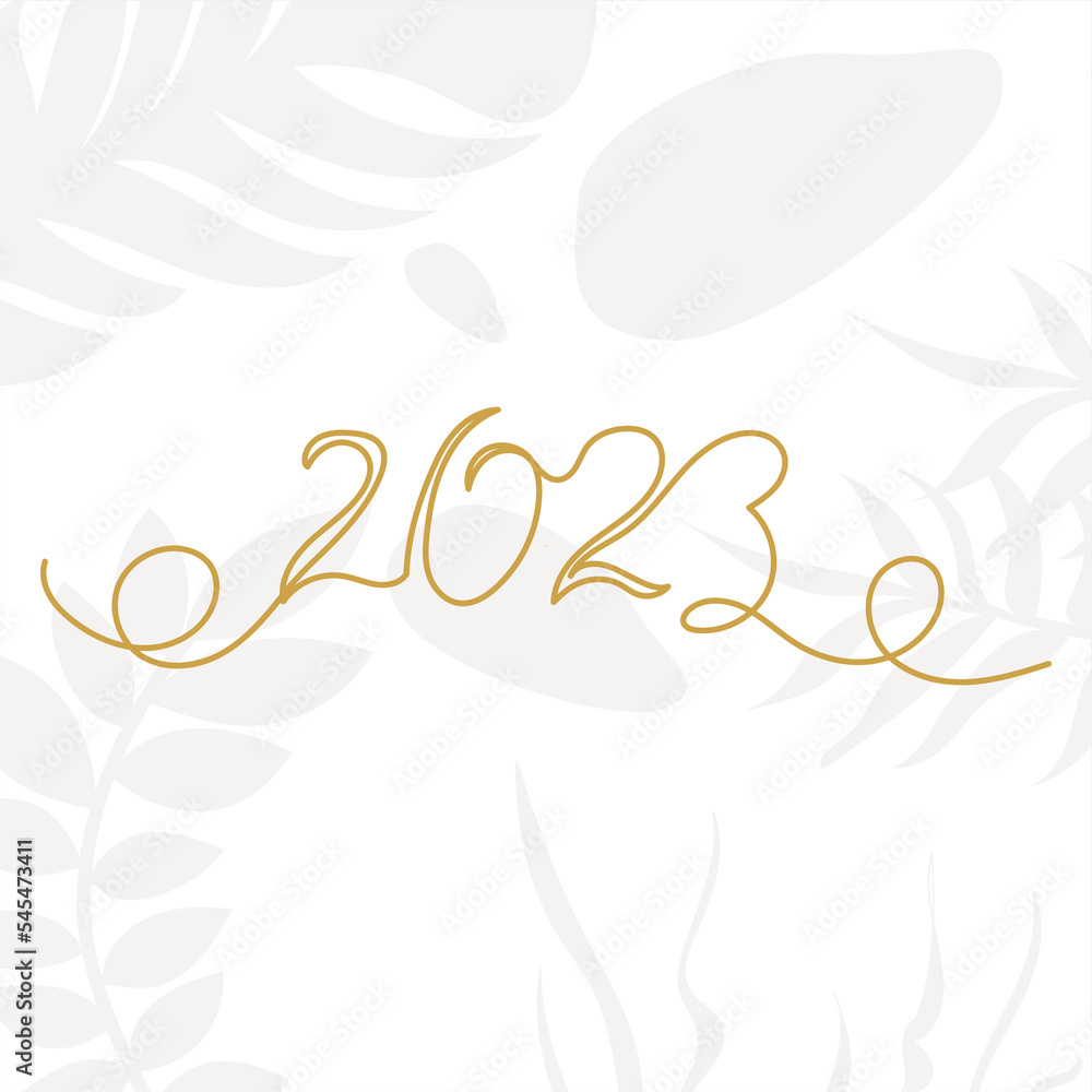 Obraz premium 2023 continuous line drawing, vector