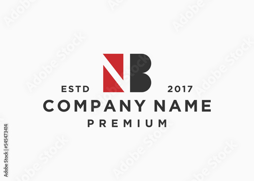 initials letter nb logo design vector illustration template