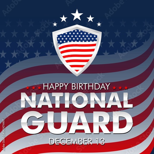 United States National Guard birthday. December 13. Holiday concept. Template for background, banner, card, poster with text inscription photo