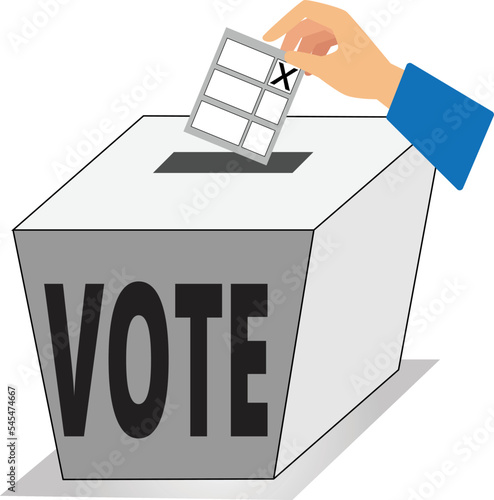 Hand voting ballot box icon, Election Vote concept, Vector illustration