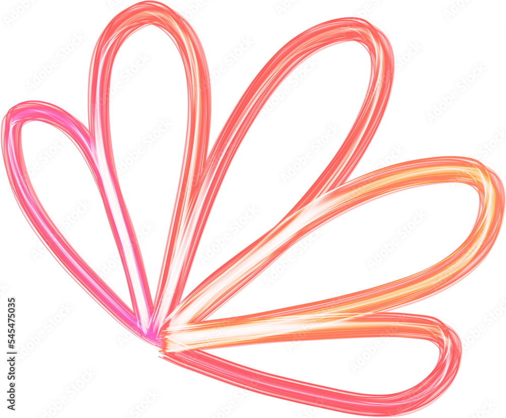 Fototapeta premium Neon line doodle flower