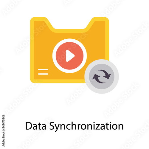 Data Synchronization vector Flat  Icons. Simple stock illustration