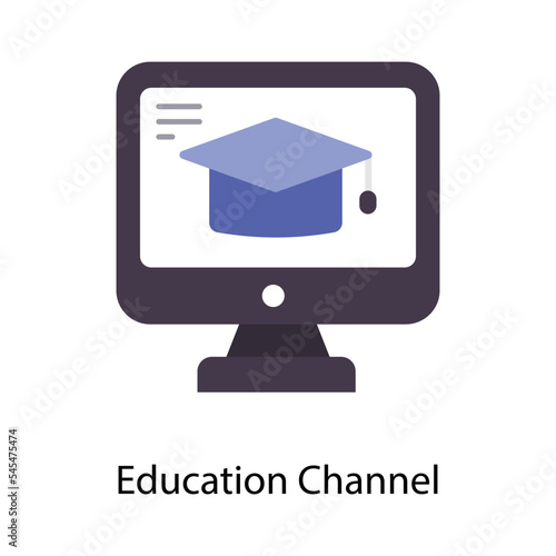 Education Channel vector Flat  Icons. Simple stock illustration