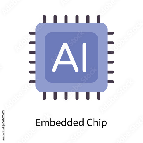 Embedded Chip vector Flat  Icons. Simple stock illustration