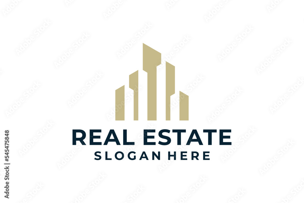 Modern elegant real estate resident logo vector design