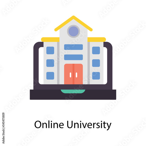 Online University  vector Flat  Icons. Simple stock illustration