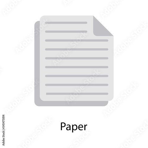 Paper  vector Flat  Icons. Simple stock illustration