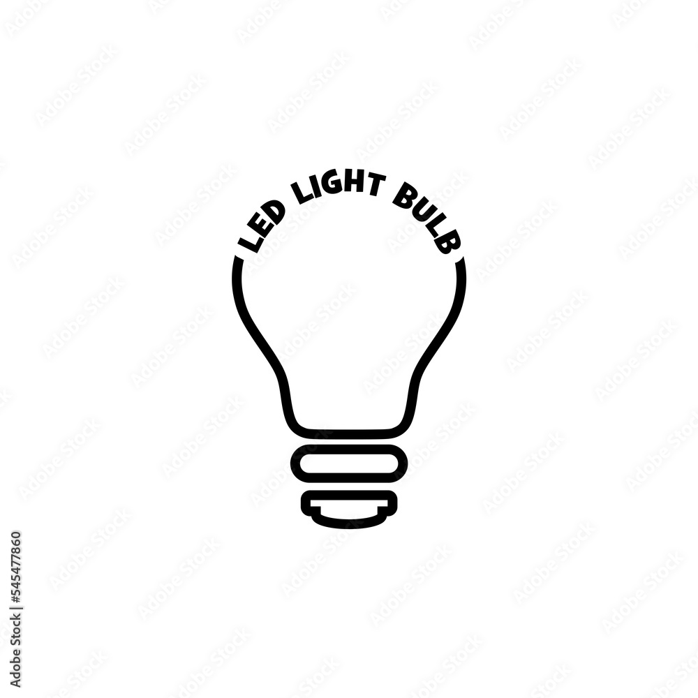 LED light bulb icon isolated on white background