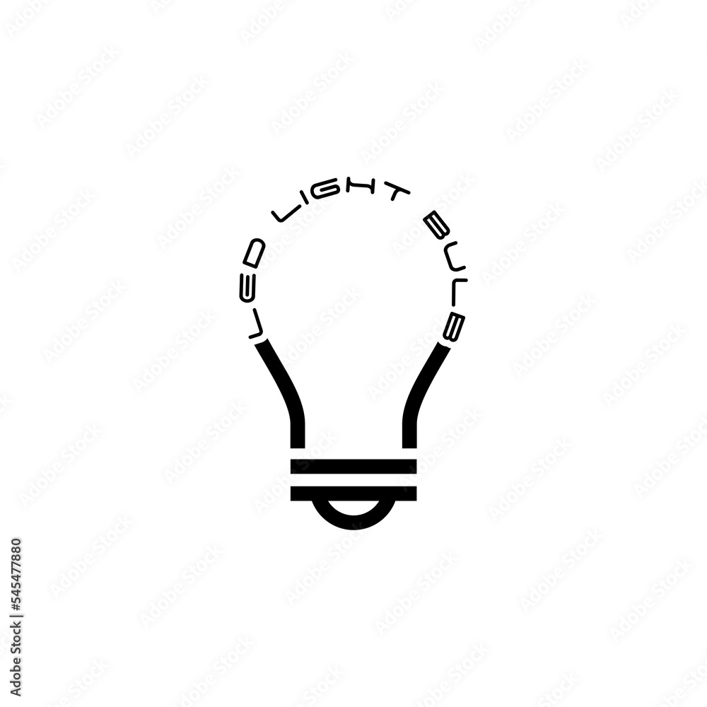LED light bulb icon isolated on white background LED light bulb icon isolated on white background