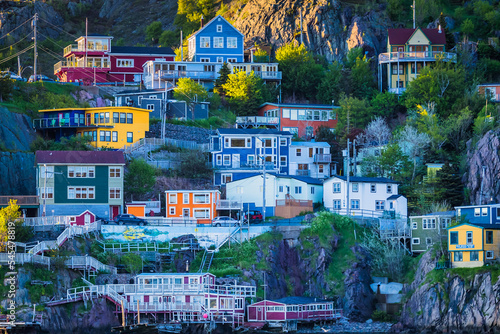 Colorful houses at downtown Saint John Newfoundland Canada	