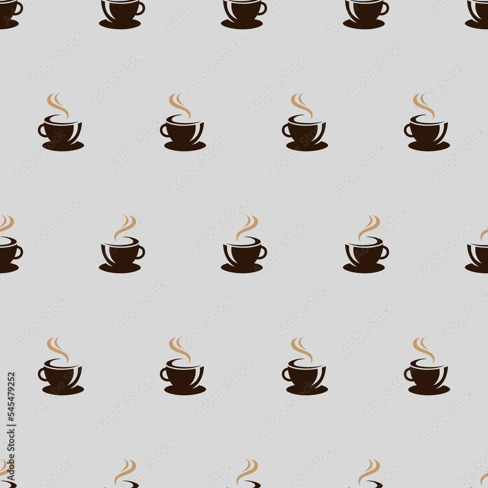 Obraz premium seamless pattern coffee cup for background, wall decoration, fabric motif, texture, wallpaper, gift wrapping