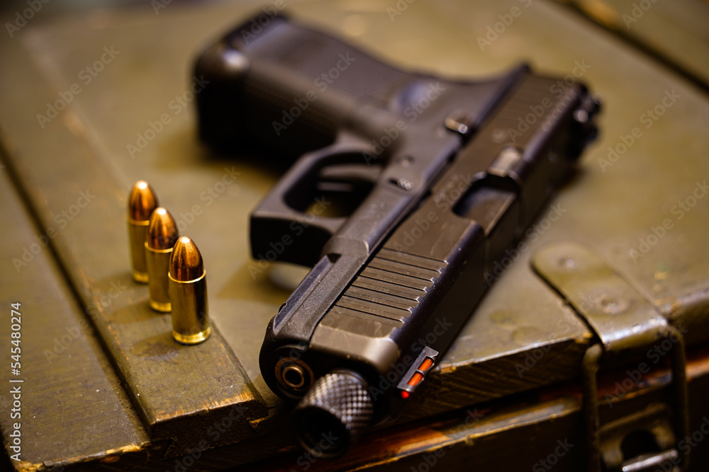Austrian 9mm pistol and ammo. Austrian 9mm pistol and ammo.